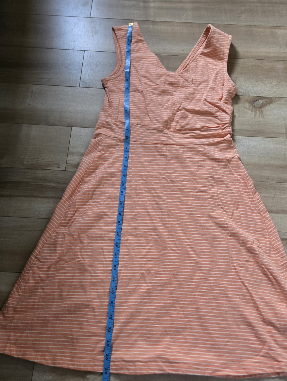 Patagonia Porch Song Organic Cotton Dress Orange Striped Medium